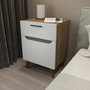 Hanah Home Losso Mesilla de Noche Blanco y Roble